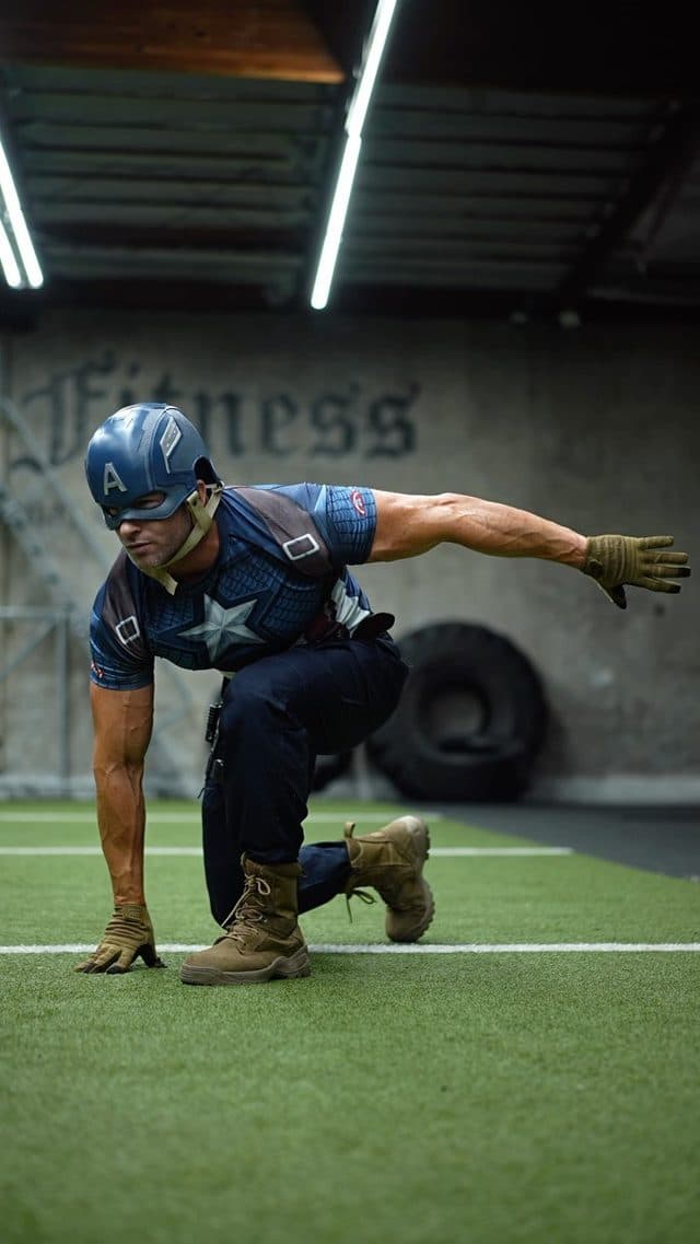 Getting some Captain America training in.